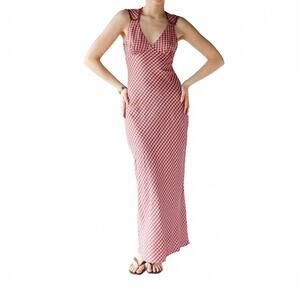 NEW PRETTY GARBAGE gingham maxi dress in rosie